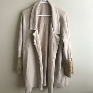 “Fur” sleeve Cardigan